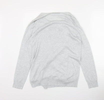 George Womens Grey V-Neck  Polyester Cardigan Jumper Size 14