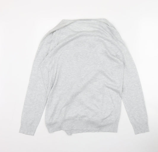 George Womens Grey V-Neck  Polyester Cardigan Jumper Size 14
