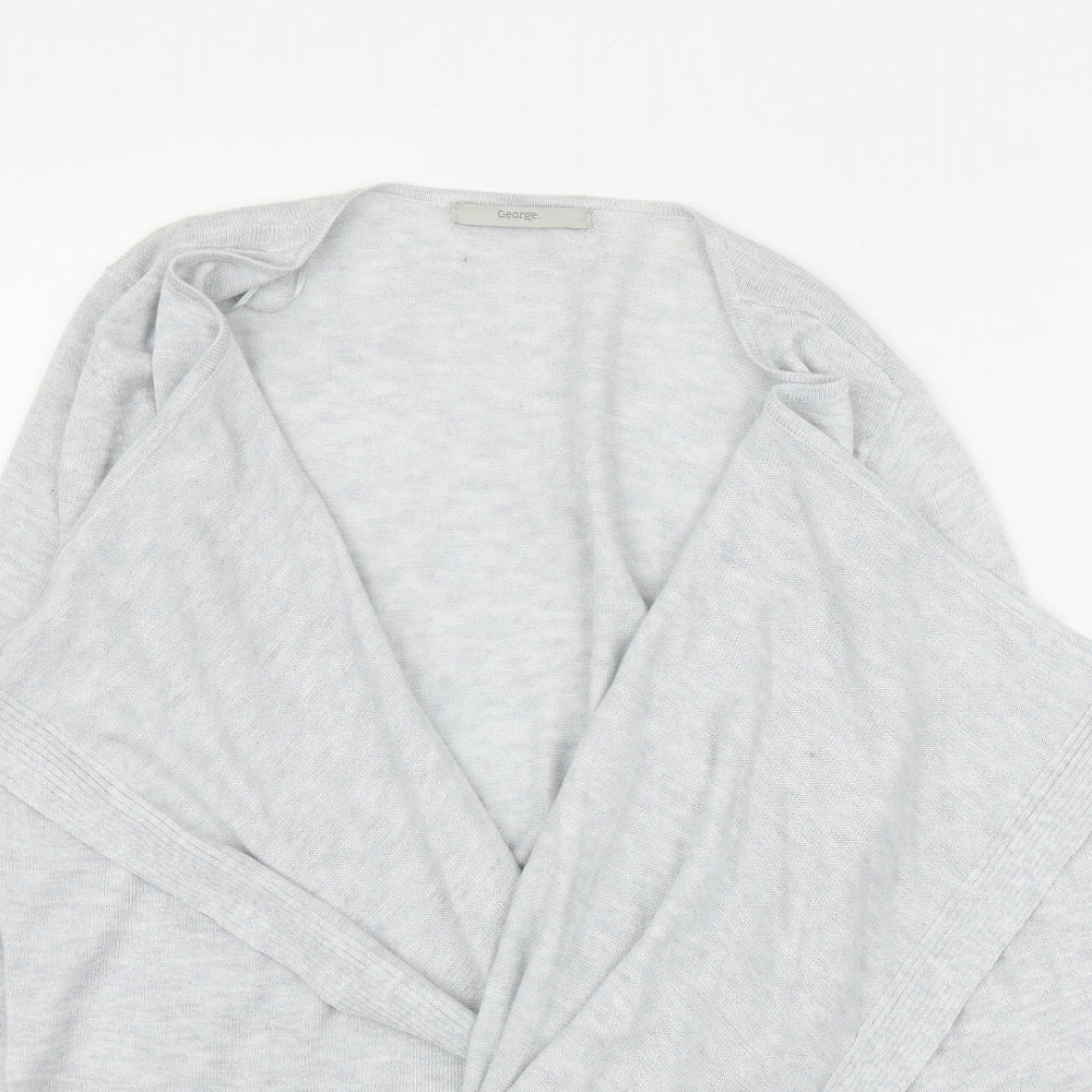 George Womens Grey V-Neck  Polyester Cardigan Jumper Size 14