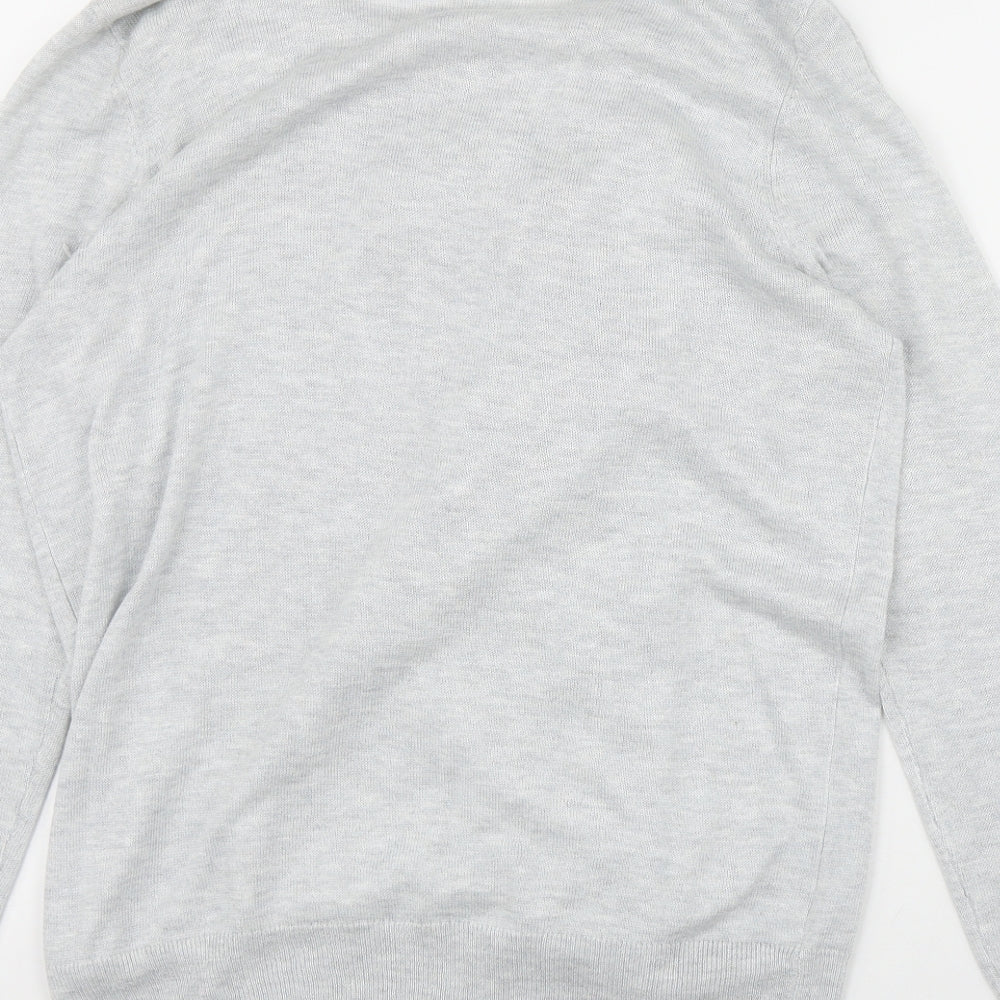 George Womens Grey V-Neck  Polyester Cardigan Jumper Size 14