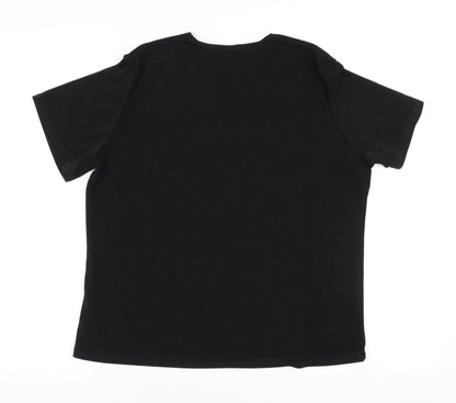 Essential Womens Black  Polyester Jersey Blouse Size 16 Round Neck