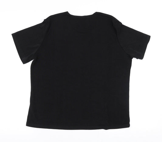 Essential Womens Black  Polyester Jersey Blouse Size 16 Round Neck