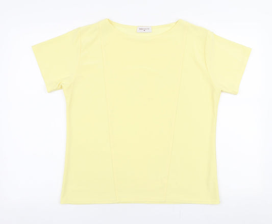 Bonmarche Womens Yellow  Polyester Basic Blouse Size M Round Neck