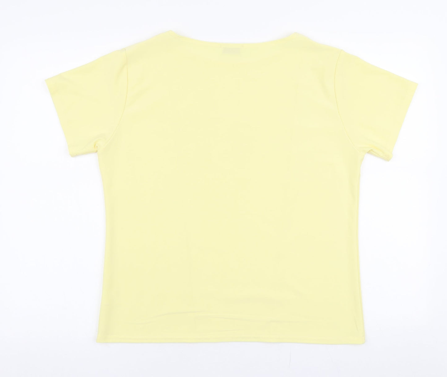 Bonmarche Womens Yellow  Polyester Basic Blouse Size M Round Neck