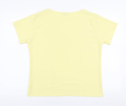 Bonmarche Womens Yellow  Polyester Basic Blouse Size M Round Neck