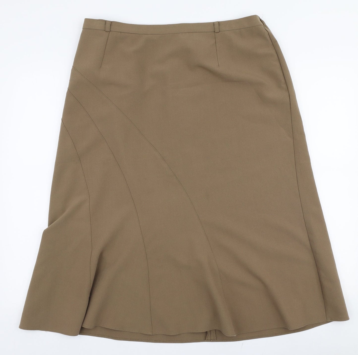 Essential Womens Brown  Polyester A-Line Skirt Size 34 in   Zip