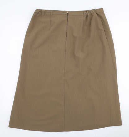 Essential Womens Brown  Polyester A-Line Skirt Size 34 in   Zip