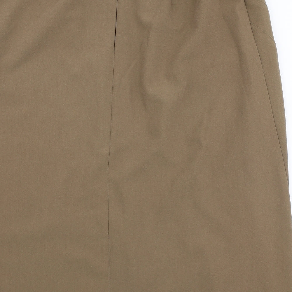 Essential Womens Brown  Polyester A-Line Skirt Size 34 in   Zip