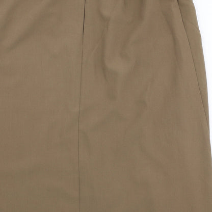 Essential Womens Brown  Polyester A-Line Skirt Size 34 in   Zip