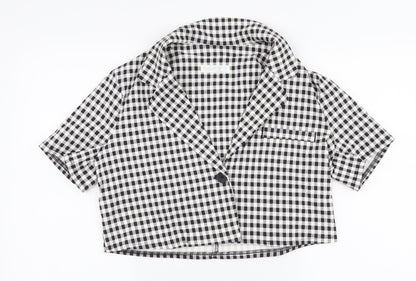 Primark Womens Black Check  Jacket  Size 10  Button