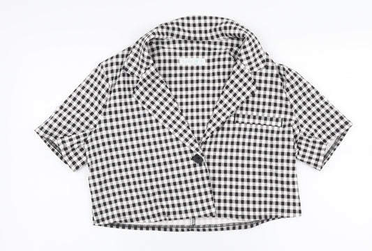 Primark Womens Black Check  Jacket  Size 10  Button