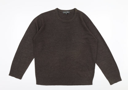 Marks and Spencer Mens Brown V-Neck  Acrylic Pullover Jumper Size M