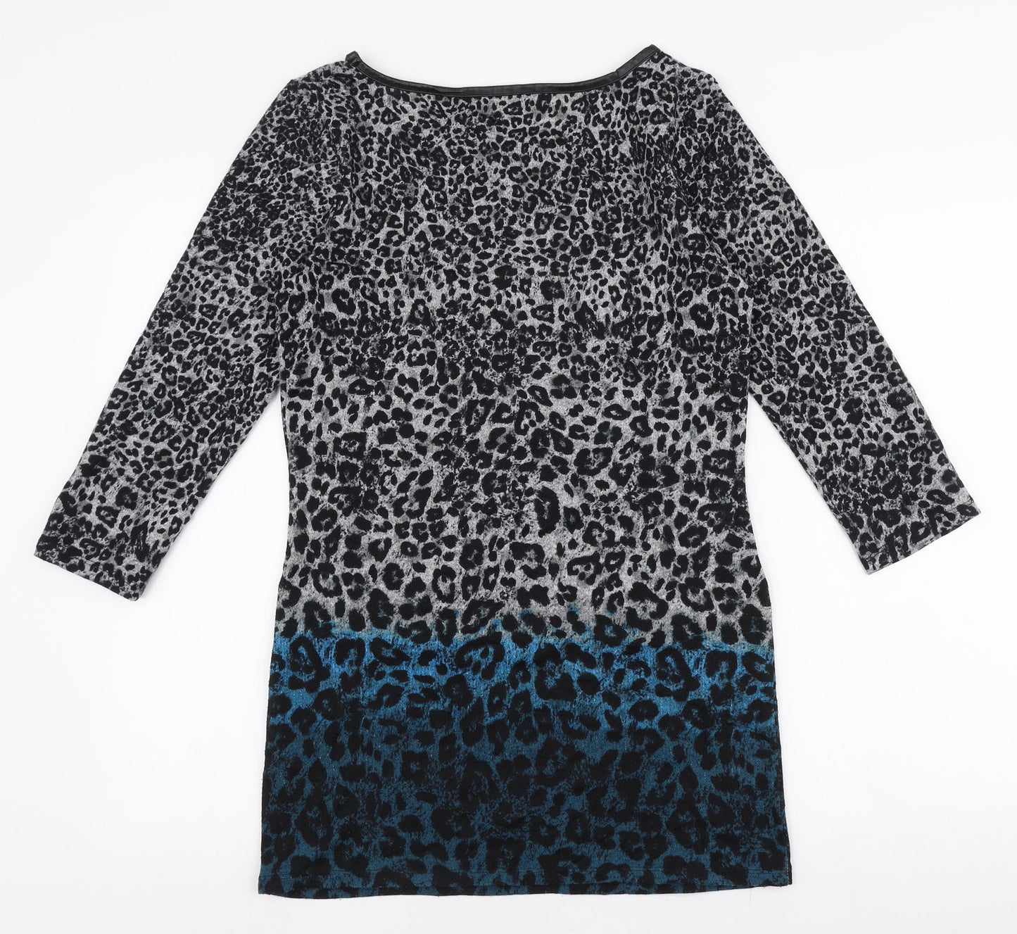 F&F Womens Multicoloured Round Neck Animal Print Polyester Pullover Jumper Size 8