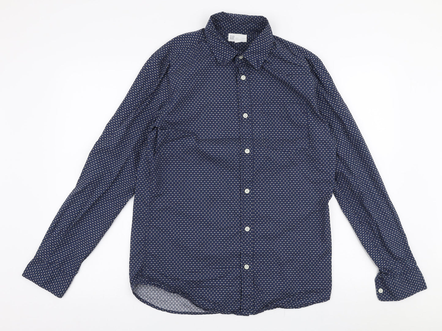 Mens UK Size S Gap Blue  Button-Up Long Sleeve Casual Shirt