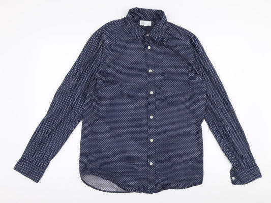 Mens UK Size S Gap Blue  Button-Up Long Sleeve Casual Shirt