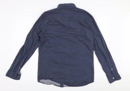 Mens UK Size S Gap Blue  Button-Up Long Sleeve Casual Shirt