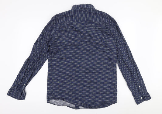 Mens UK Size S Gap Blue  Button-Up Long Sleeve Casual Shirt
