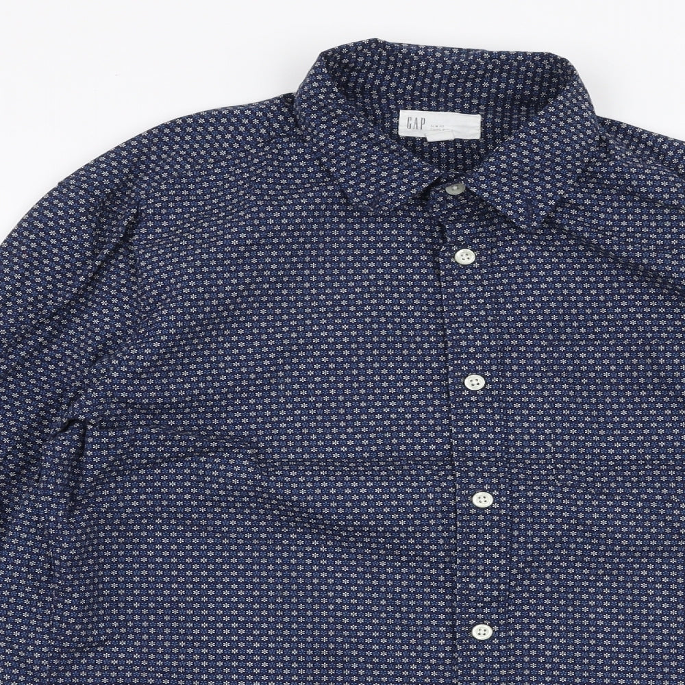 Mens UK Size S Gap Blue  Button-Up Long Sleeve Casual Shirt