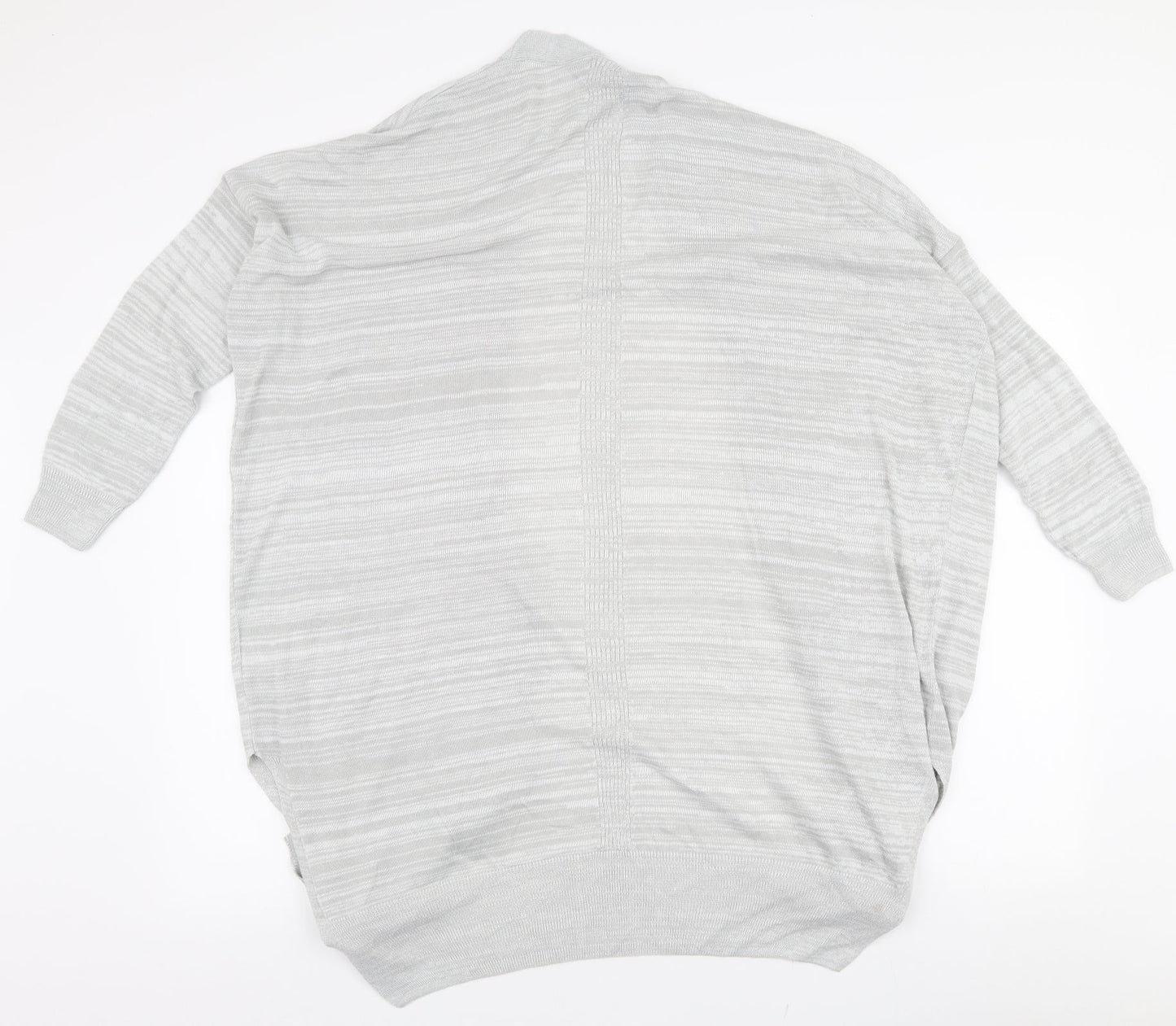 Sense Womens Grey V-Neck  Acrylic Cardigan Jumper Size M