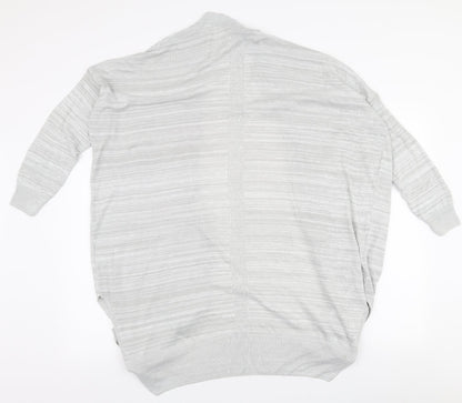 Sense Womens Grey V-Neck  Acrylic Cardigan Jumper Size M