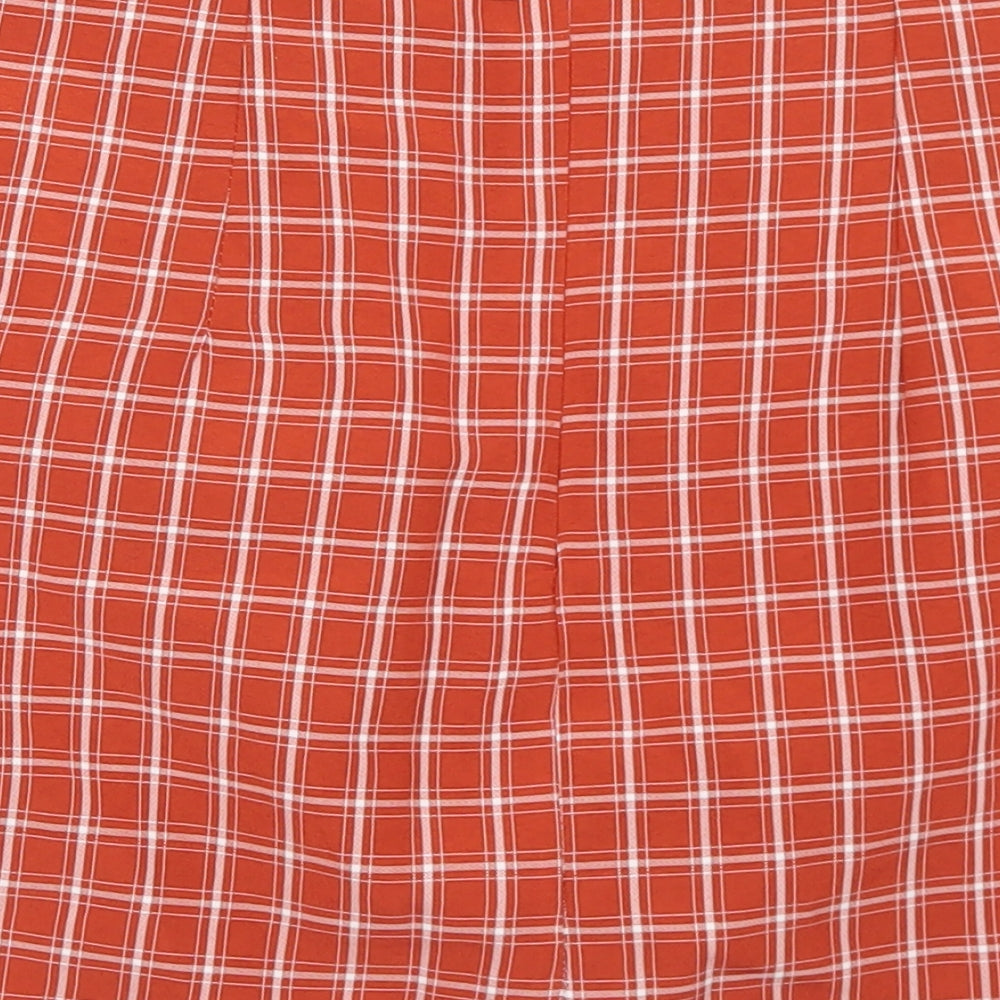 Heartbreak Womens Orange Plaid Polyester A-Line Skirt Size 8   Zip