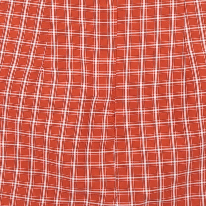 Heartbreak Womens Orange Plaid Polyester A-Line Skirt Size 8   Zip