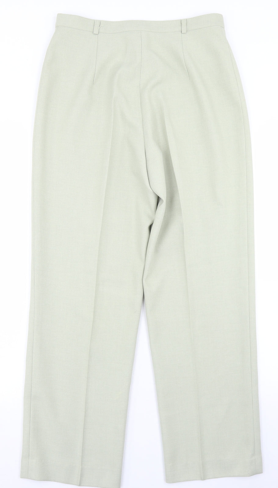 Classics Womens Green  Polyester Dress Pants Trousers Size 12 L26 in Regular Button