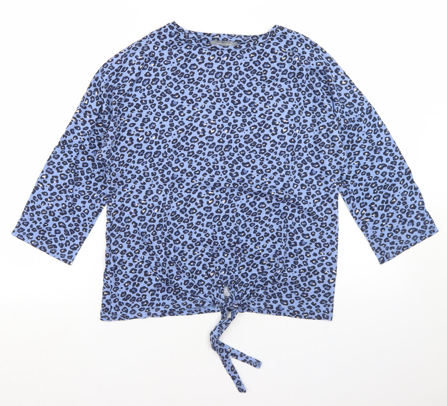 Womens UK Size 10 Principles Blue Basic T-Shirt