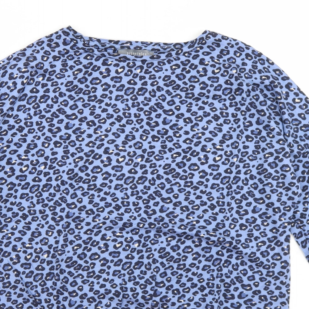 Womens UK Size 10 Principles Blue Basic T-Shirt