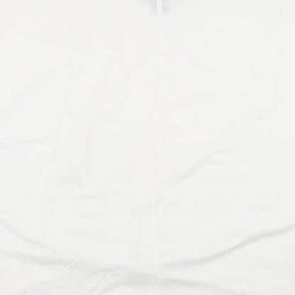 Primark Womens White  Polyester Cropped T-Shirt Size XS Round Neck - Tie Front