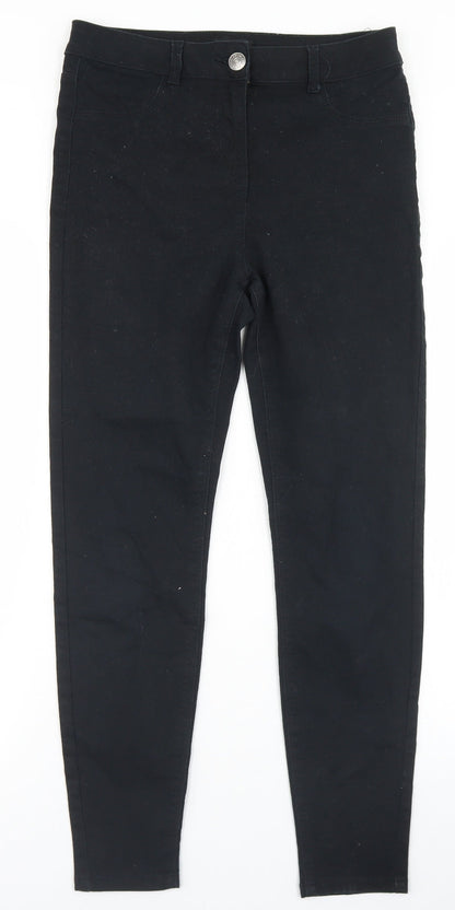 Matalan Womens Black  Cotton Skinny Jeans Size 10 L27 in Regular Button