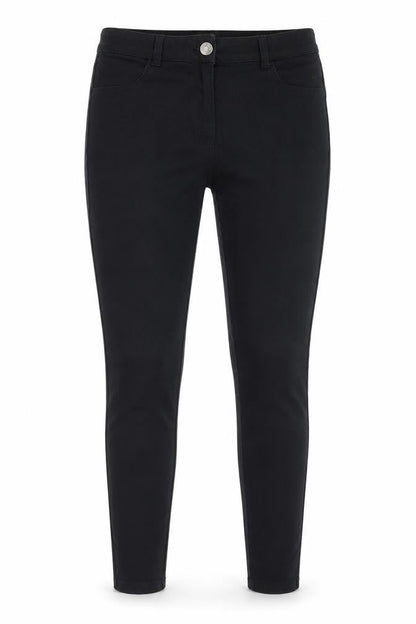 Front view of Matalan women’s black cotton skinny jeans, size UK 10, 27-inch leg regular button