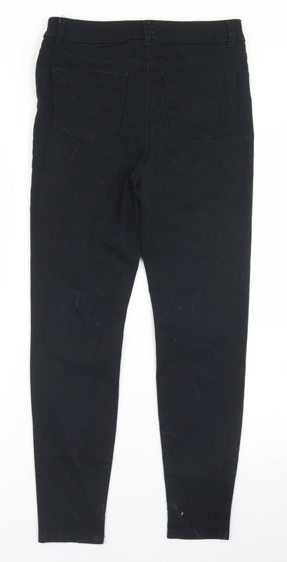 Matalan Womens Black  Cotton Skinny Jeans Size 10 L27 in Regular Button