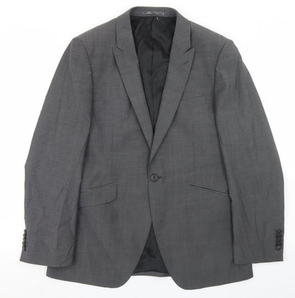 OneSix5ive Mens Grey  Wool Jacket Blazer Size 38