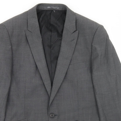 OneSix5ive Mens Grey  Wool Jacket Blazer Size 38
