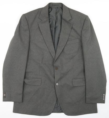Mens UK Size 44 Pinstripe Regular Grey Suit Jacket