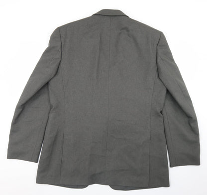 Mens UK Size 44 Pinstripe Regular Grey Suit Jacket