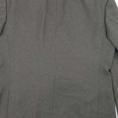 Mens UK Size 44 Pinstripe Regular Grey Suit Jacket