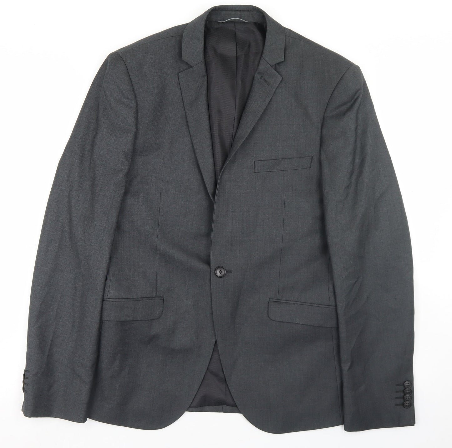 Mens UK Size 38 Burton Regular Grey Suit Jacket