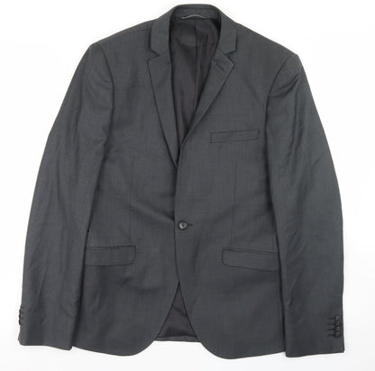 Mens UK Size 38 Burton Regular Grey Suit Jacket