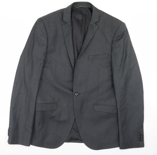 Mens UK Size 38 Burton Regular Grey Suit Jacket