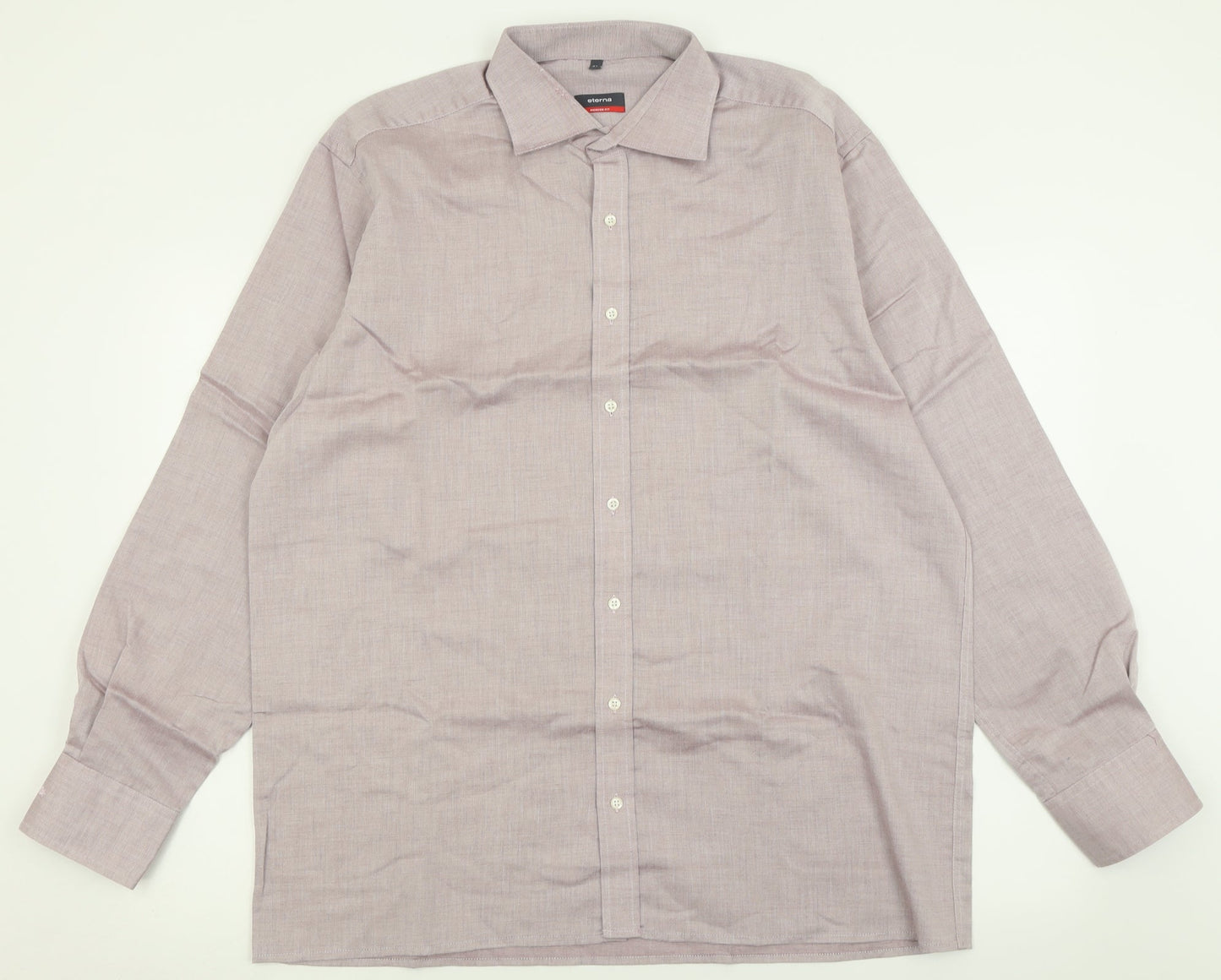 Mens UK Size 17 Eterna Purple  Button-Up Long Sleeve Casual Shirt