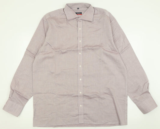 Mens UK Size 17 Eterna Purple  Button-Up Long Sleeve Casual Shirt