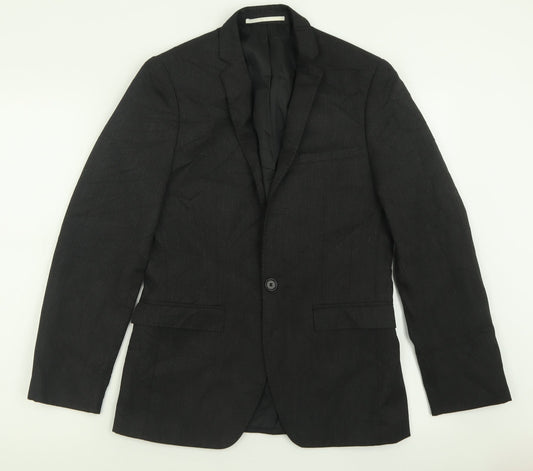 Mens UK Size 34 Moss London Regular Grey Suit Jacket