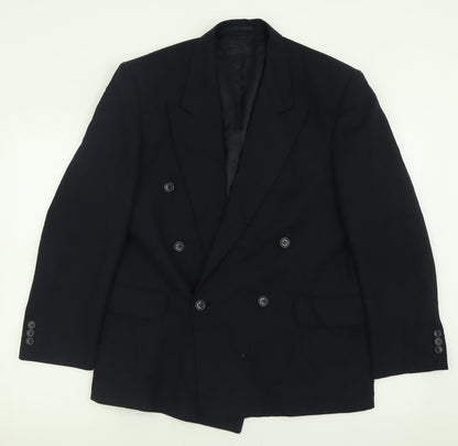 Piere Cardin Mens Blue Striped Wool Jacket Suit Jacket Size 38