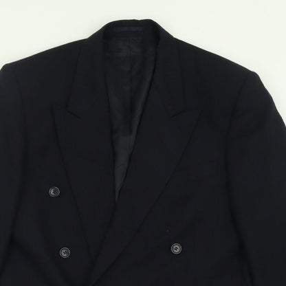Piere Cardin Mens Blue Striped Wool Jacket Suit Jacket Size 38