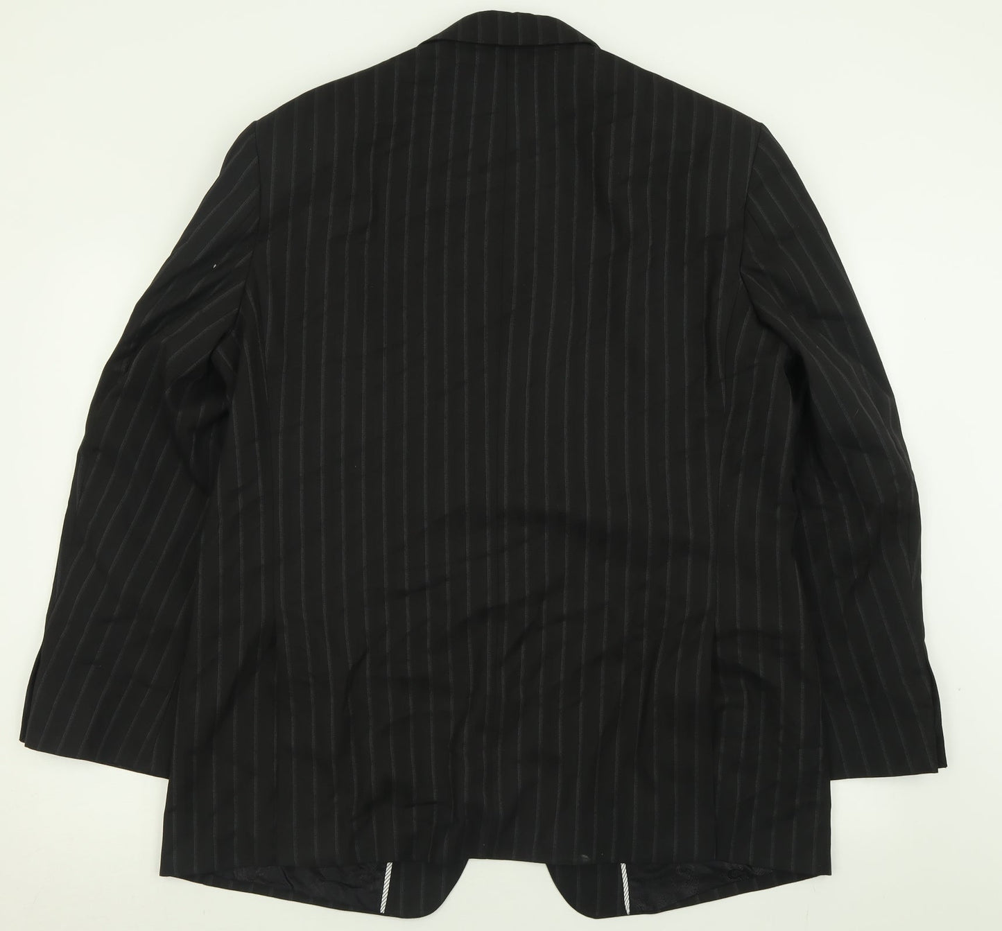 Autograph Mens Black Striped Polyacrylate Fibre Jacket Suit Jacket Size 44