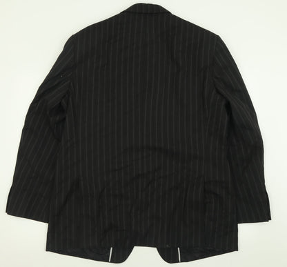 Autograph Mens Black Striped Polyacrylate Fibre Jacket Suit Jacket Size 44