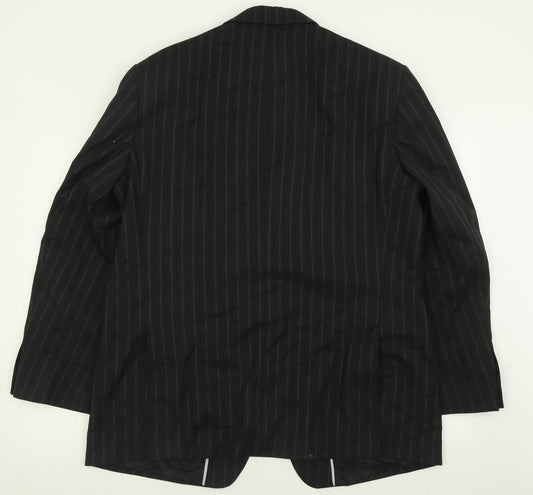 Autograph Mens Black Striped Polyacrylate Fibre Jacket Suit Jacket Size 44