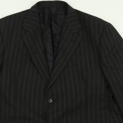 Autograph Mens Black Striped Polyacrylate Fibre Jacket Suit Jacket Size 44